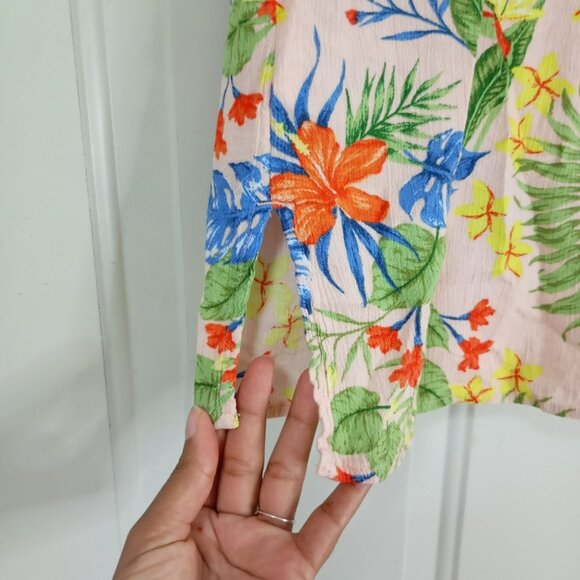 Style & Co Shirt Size M Womens Tropical Floral Button-Up - Picture 6 of 10